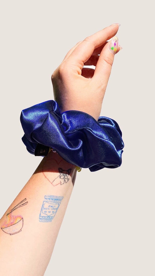 Scrunchie Satyna XXL - Stormy Blue