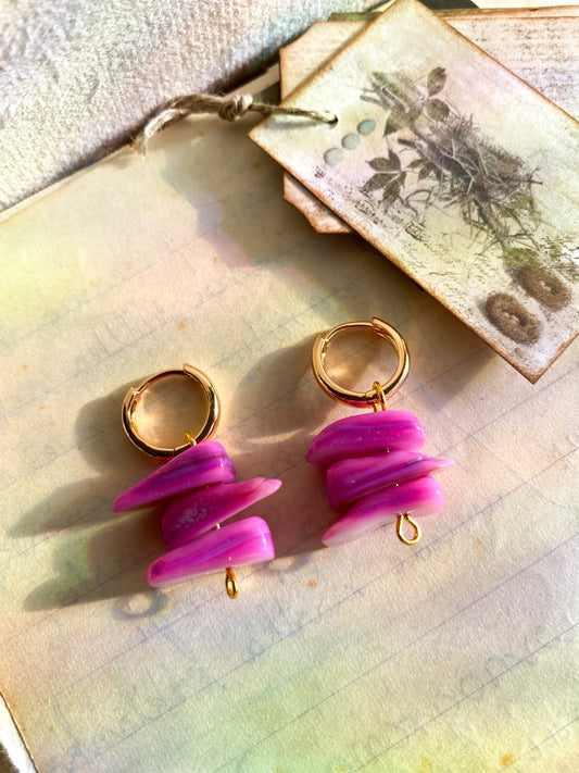 Earrings - Fuchsia Trio