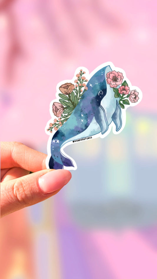 Sticker - Flower Whale